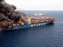 Container ship fire